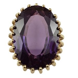 14K Yellow Gold Lab Grown Color Change Sapphire Size 9.5 JAGi Certified #18852